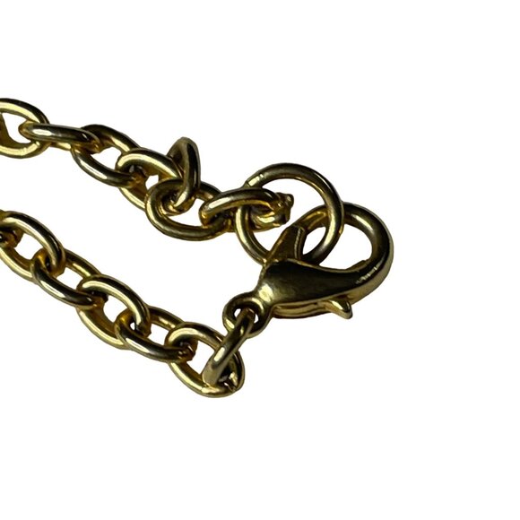 Vintage Gold Tone Multi Strand Chain Necklace Beads Circular Accents 1980s u Sta - Picture 6 of 6